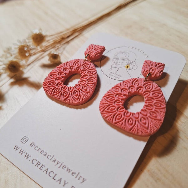 Oorbellen - Mandala Pink