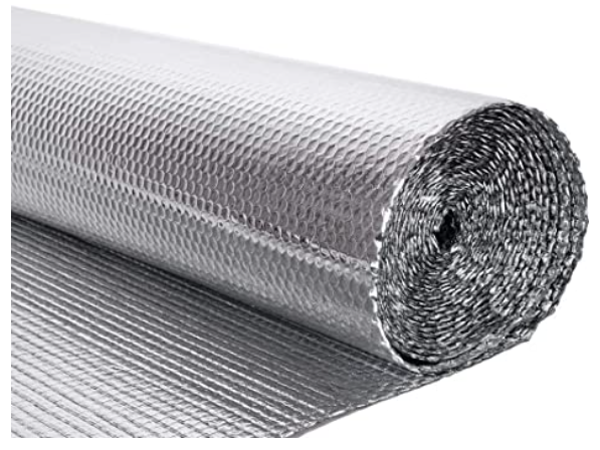 Isolatierol 125cm x 50m x 3mm (Metalized PET + bubbelfolie + Metalized PET)