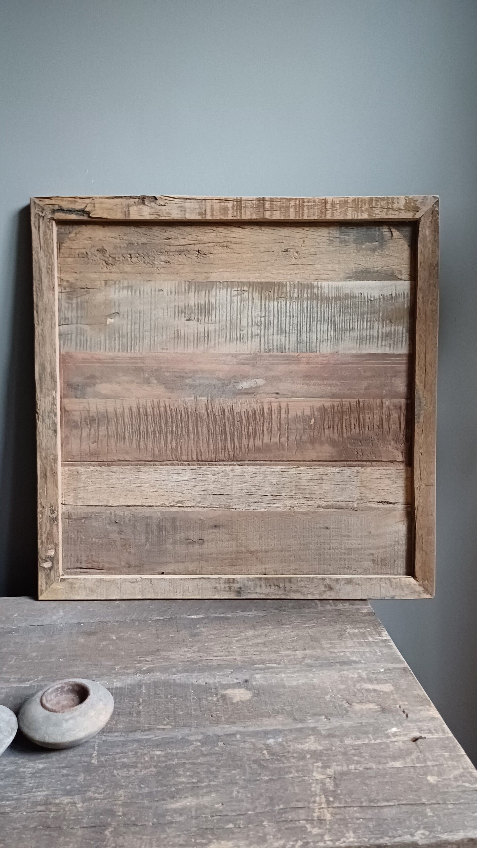 Robuust plat dienblad hout 55x55