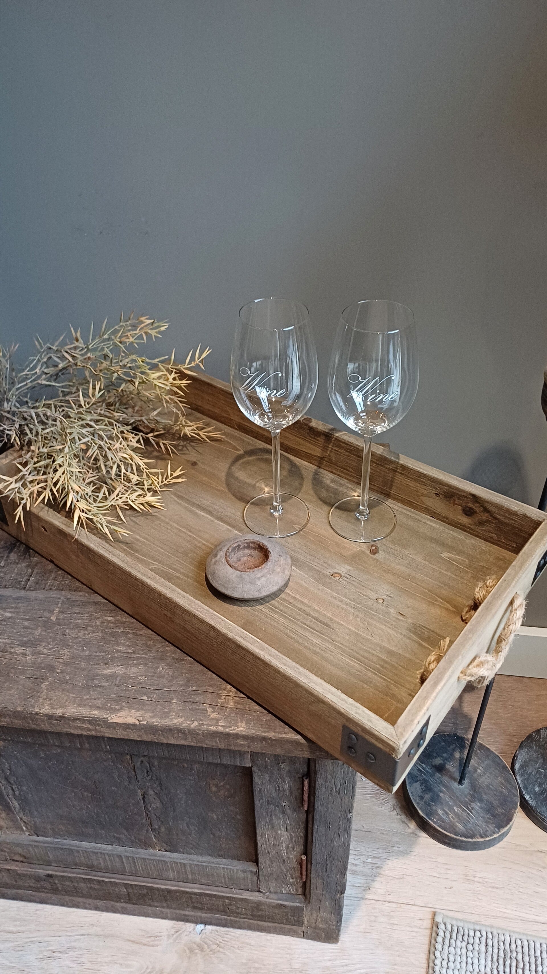 decoratief dienblad touw handvat landelijk M