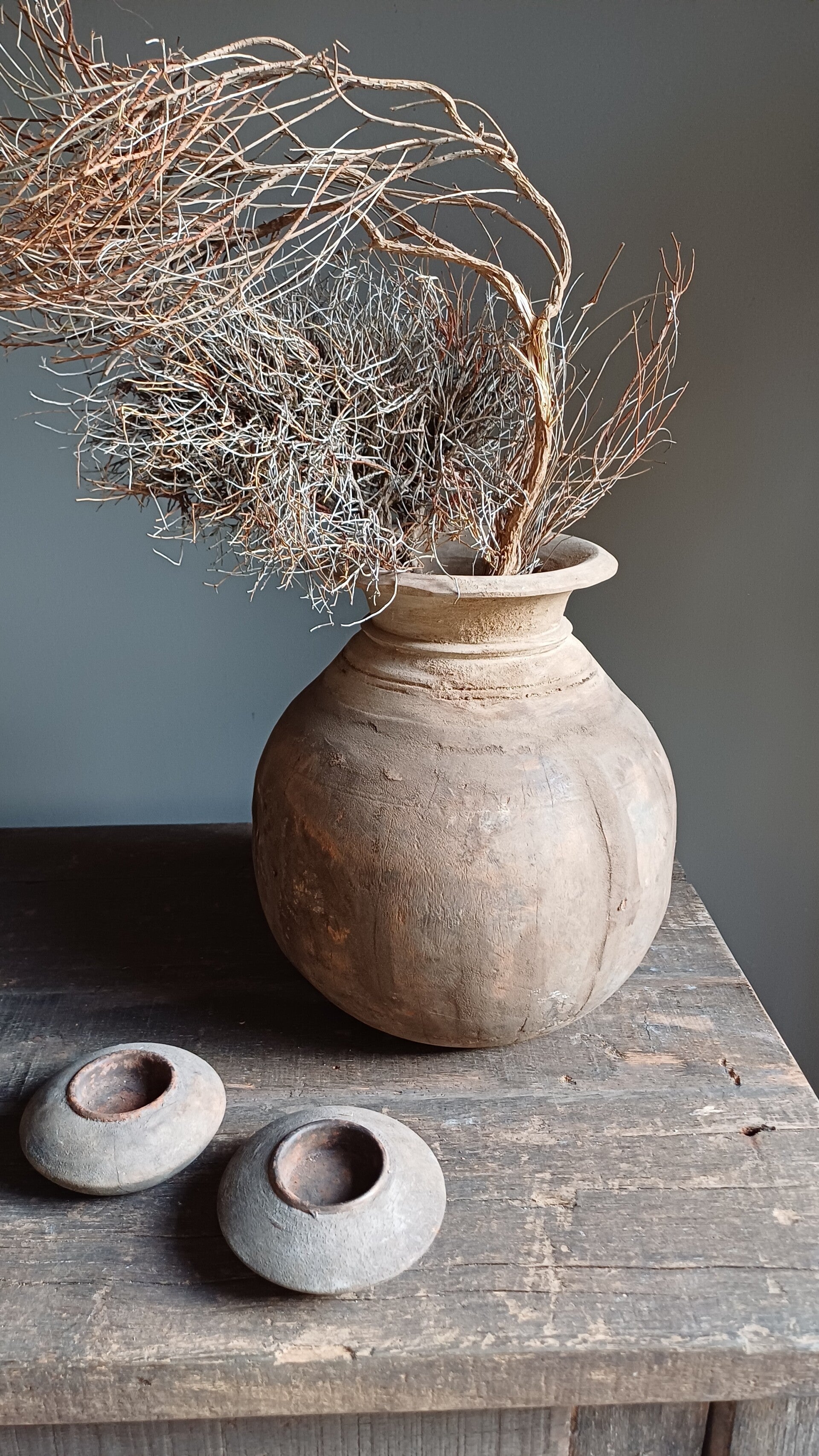 Oude landelijke/sobere Pot uit India 7