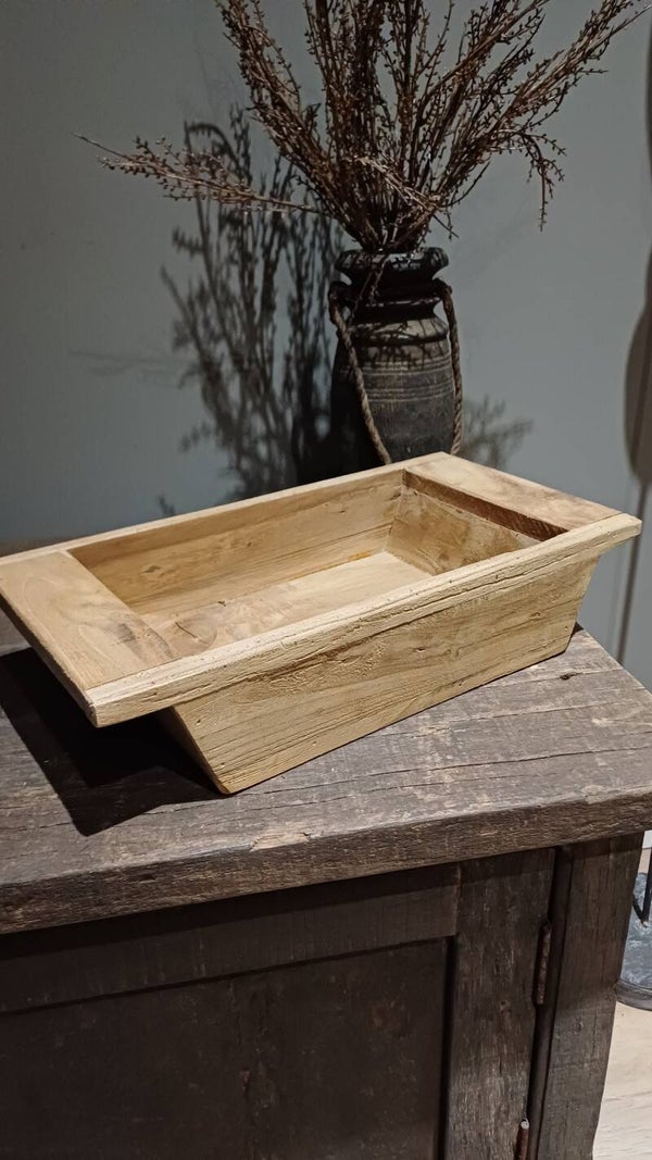 Decoratief bakje hout diep