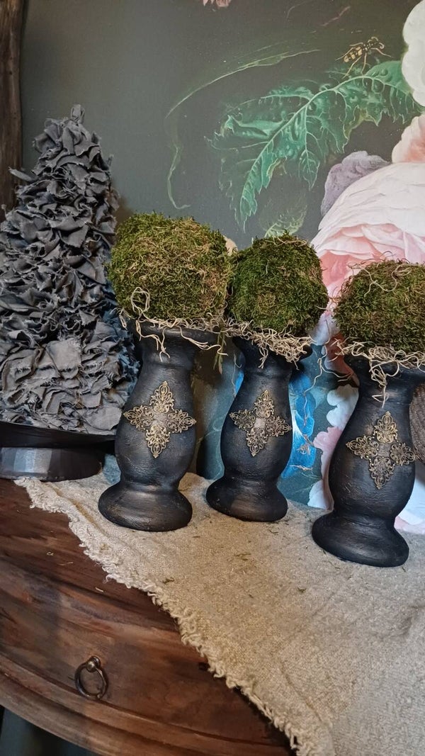 Baluster kandelaar plus mosbal