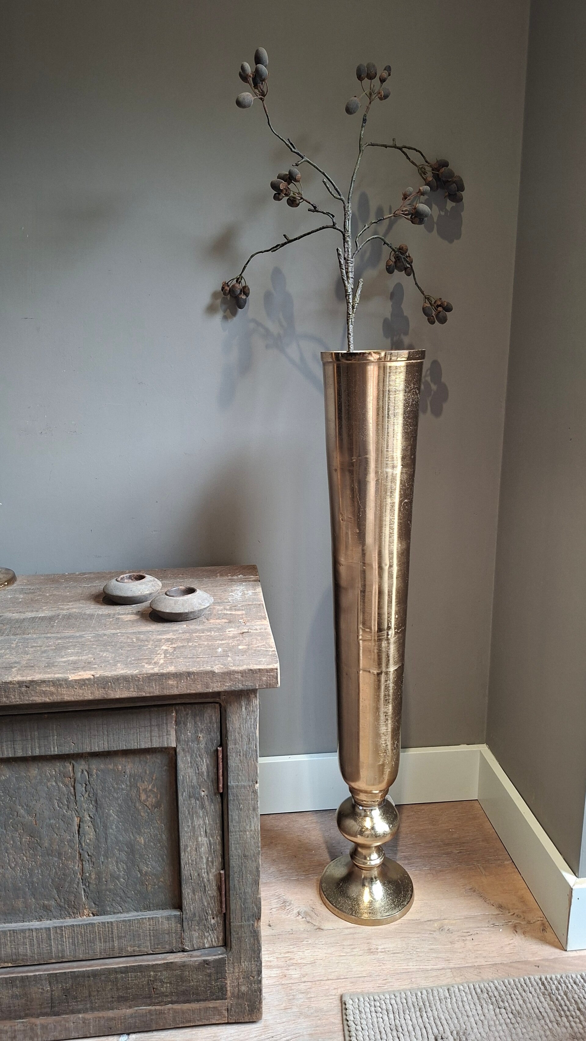 Vaas metaal goud 93cm