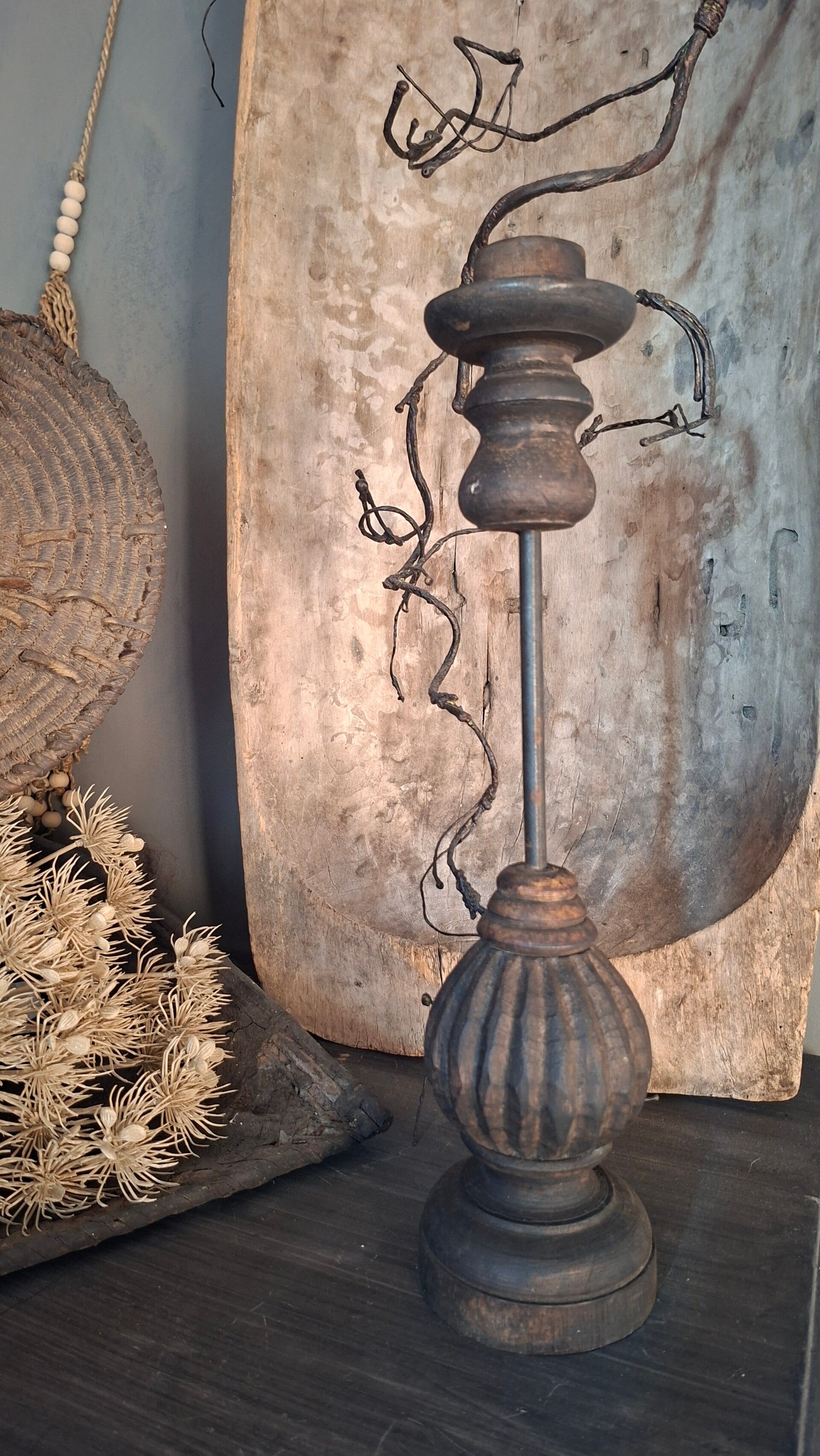 Kaarsen kandelaar, hout 40cm