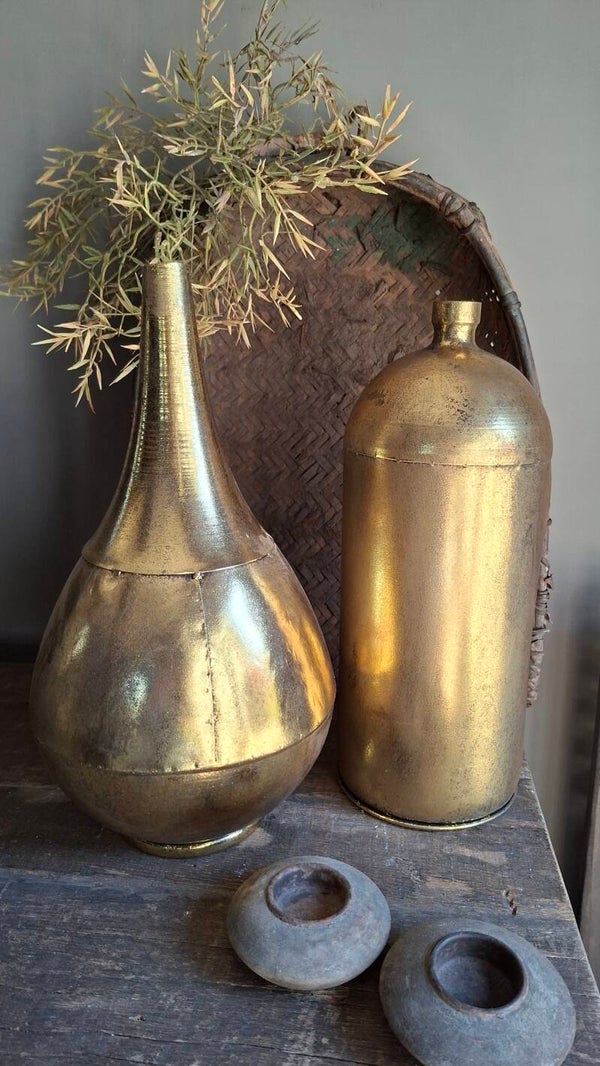 Set vazen goudkleurig, metaal