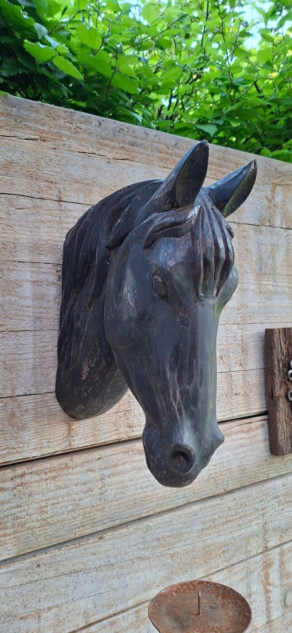 Paardenhoofd hout verweerd zwart