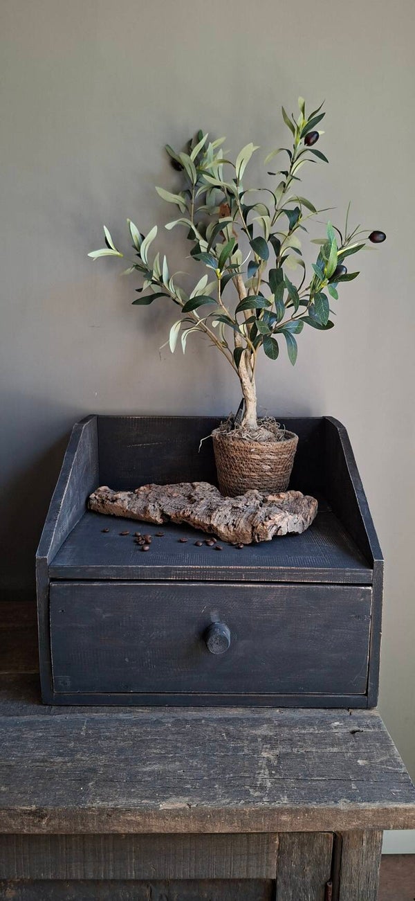 Koffieapparaat plateau met lade, hout