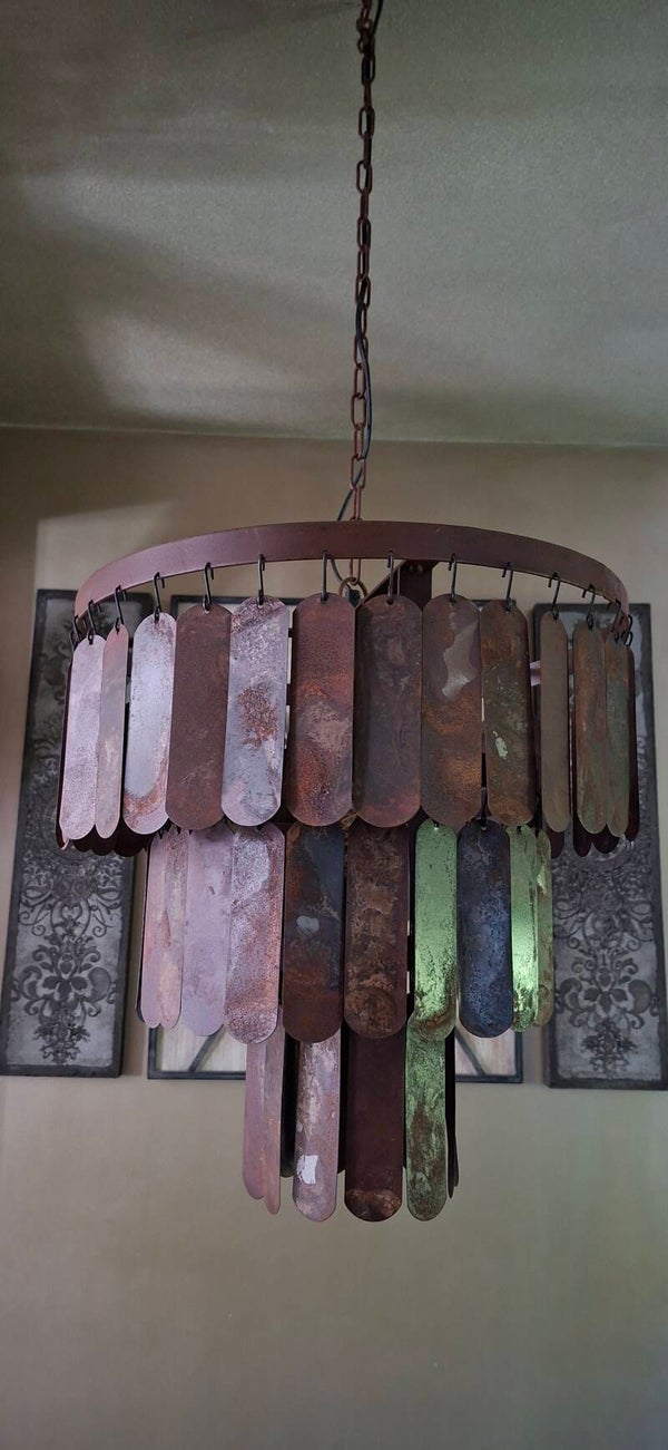 Lamellen hanglamp roest