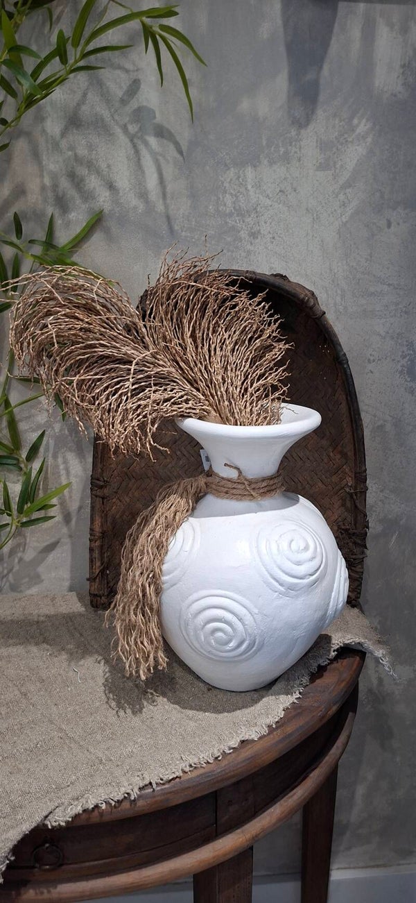 Ibiza Terracotta Vaas – Wit