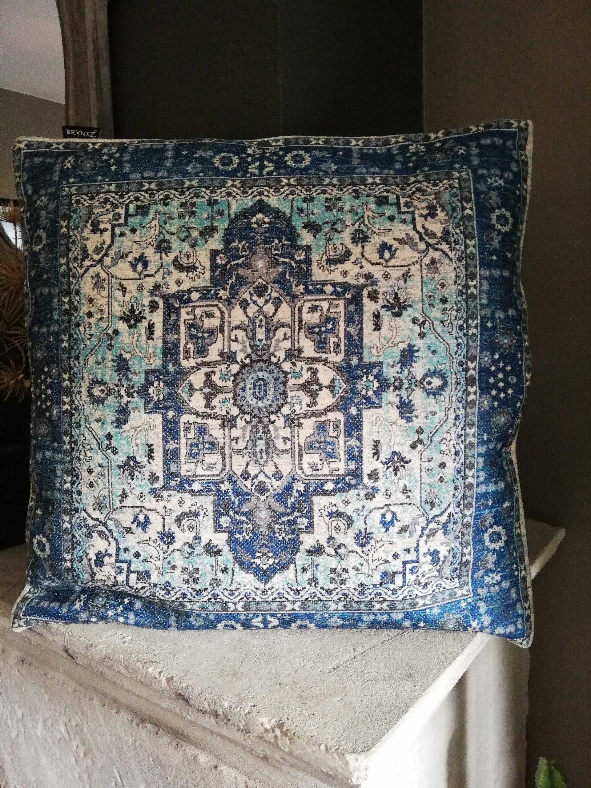 Kussen blauw textiel