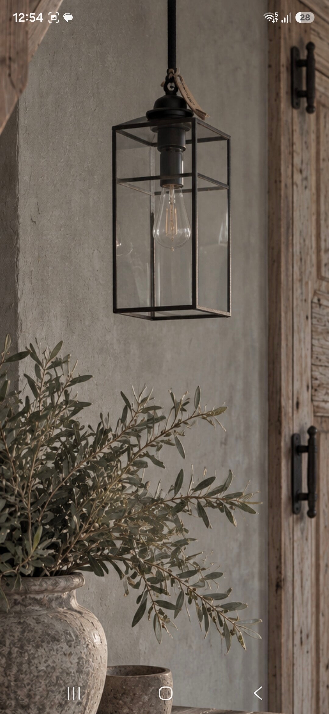 Hang lamp metaal/glas zwart