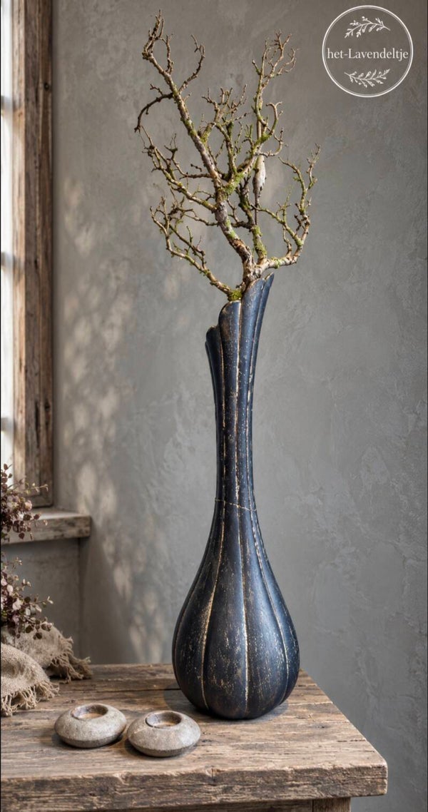 Stoere aluminium vaas 75cm