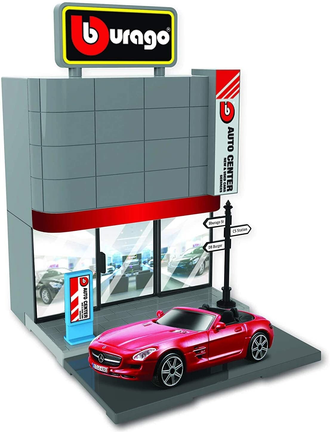 Bburago - Mercedes Benz SLS AMG Roadster + Autodealer