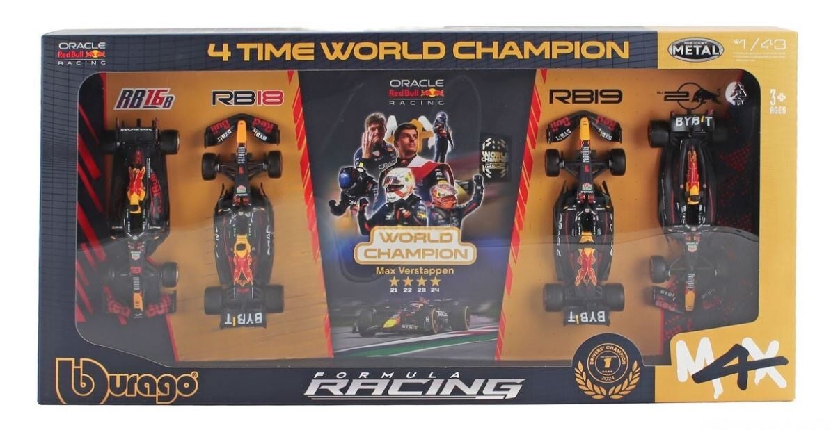 Bburago Red Bull Racing 4 Time World Champion Max Verstappen