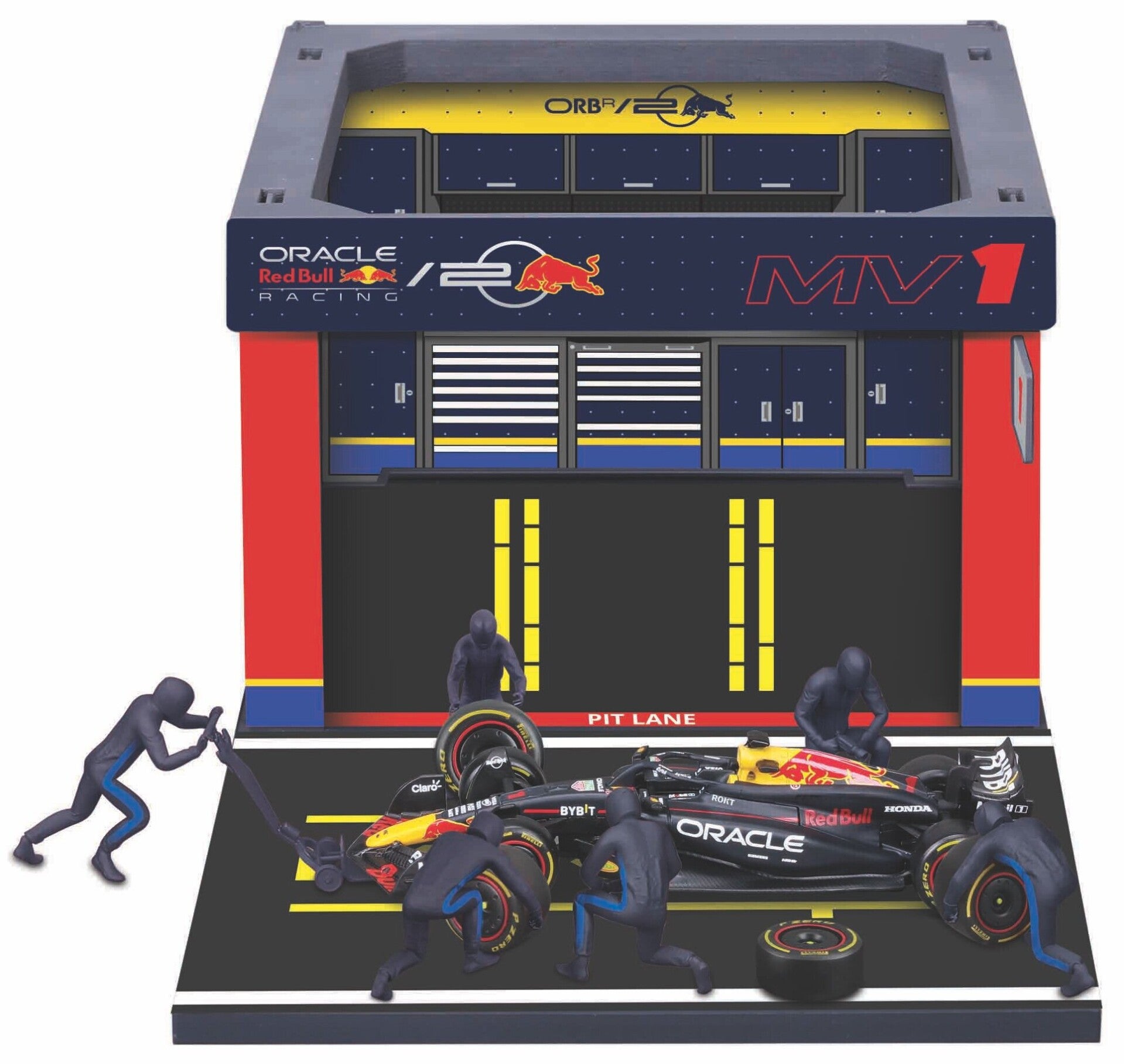 Bburago Red Bull RB20 Max Verstappen pit stop set