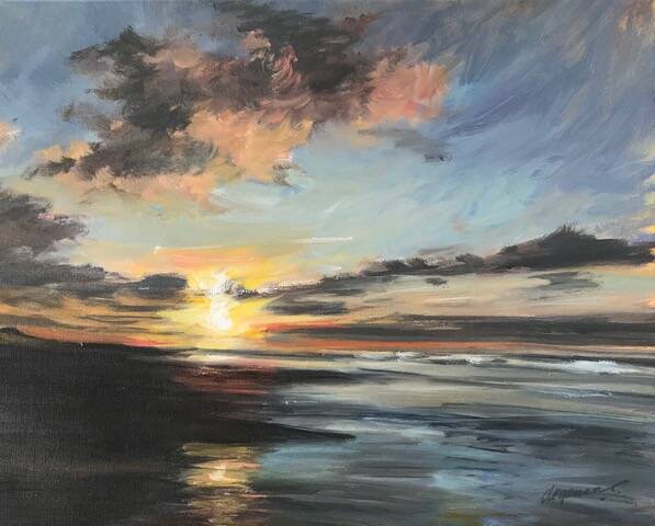Zonsondergang  Sunset 50 x 40 cm € 225