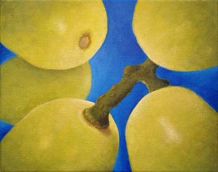 Witte druiven  acryl op linnen  30 x 24 cm  € 340