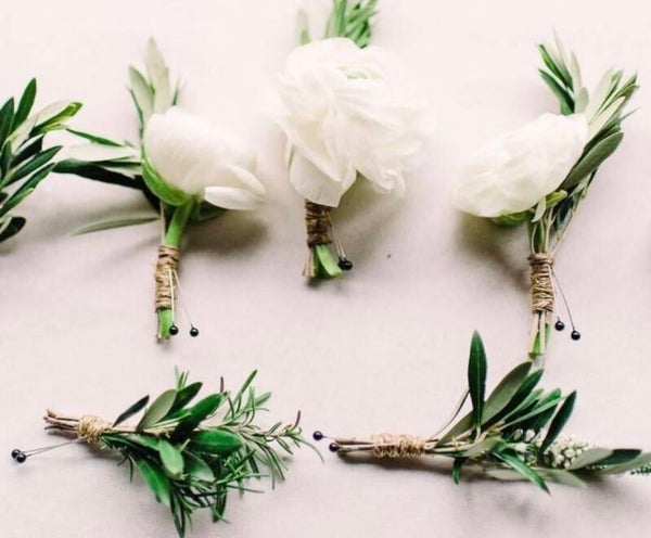 blumen haar sschmuck und groom pin