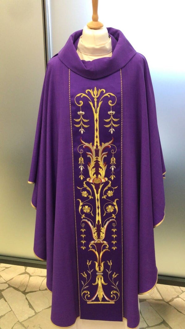 ART. 878 CASULA IN FIAMMATO DI PURA LANA VIOLA