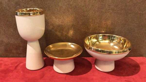 ART. COMPLETO CALICE, PIATTO PATENA E PATENA GRES