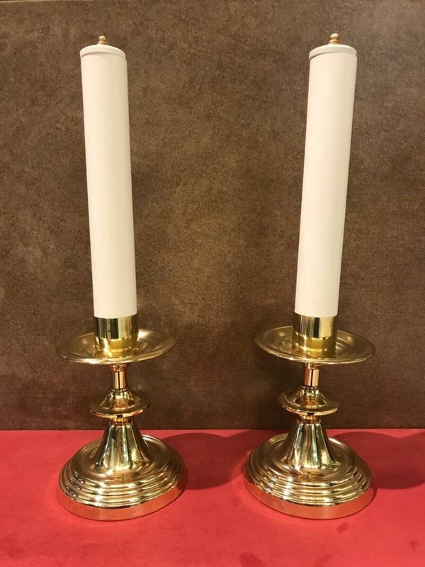 ART. 5523 COPPIA CANDELIERI IN OTTONE