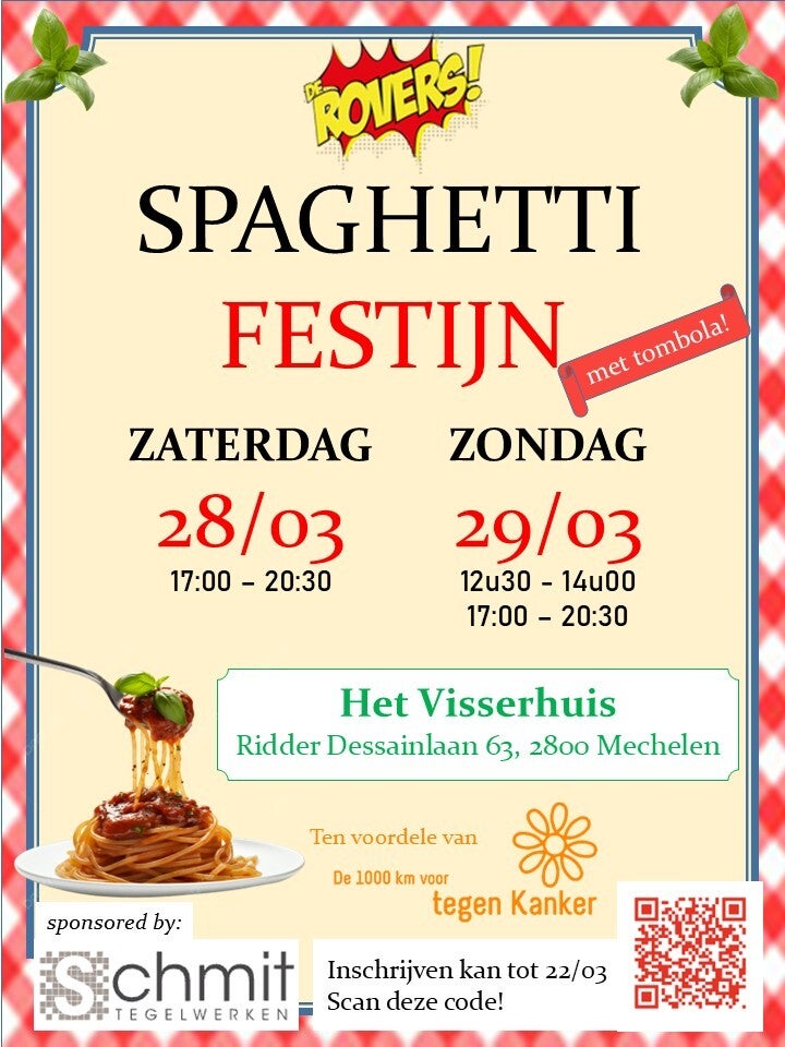 Inschrijving Spaghetti Festijn - Volwassene