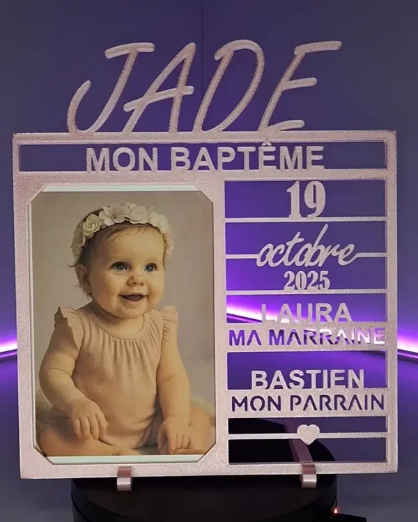 Cadre personnalisé , naissance ,baptême , anniversaire modèle pour photos de 10x15cm