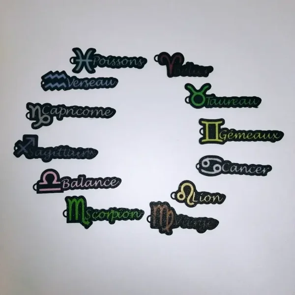 Porte-clés signe du zodiaque personnalisé