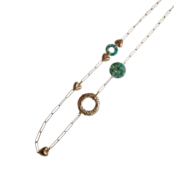 Collar largo agua marina