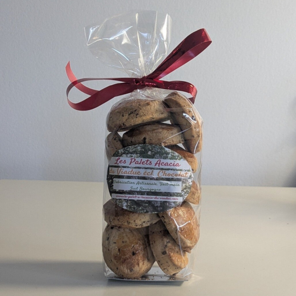 Sachet Palets à l'Acacia  Éclats de Chocolat de 150 grammes