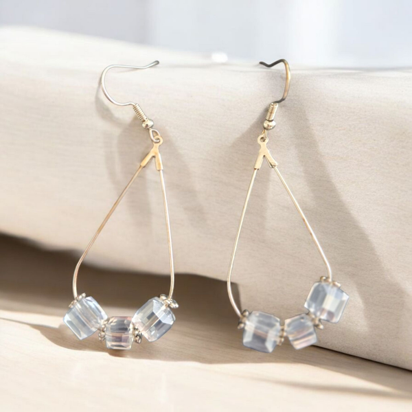 Boucles d'oreilles - Cube transparent