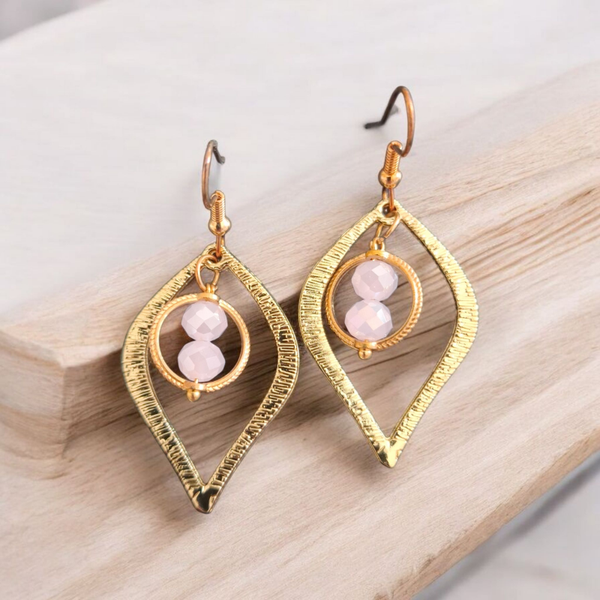 Boucles d'oreilles - Feuille doré