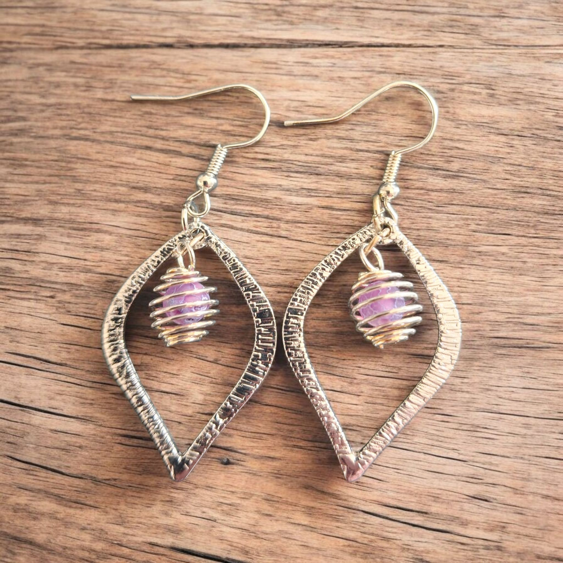 Boucles d'oreilles - Feuille argenté