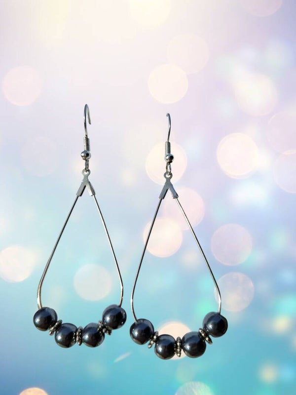 Boucles d’Oreilles – Gouttes d’Hématite