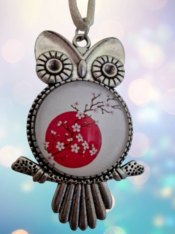Chouette Blanche – Branche de Cerisier Japonais