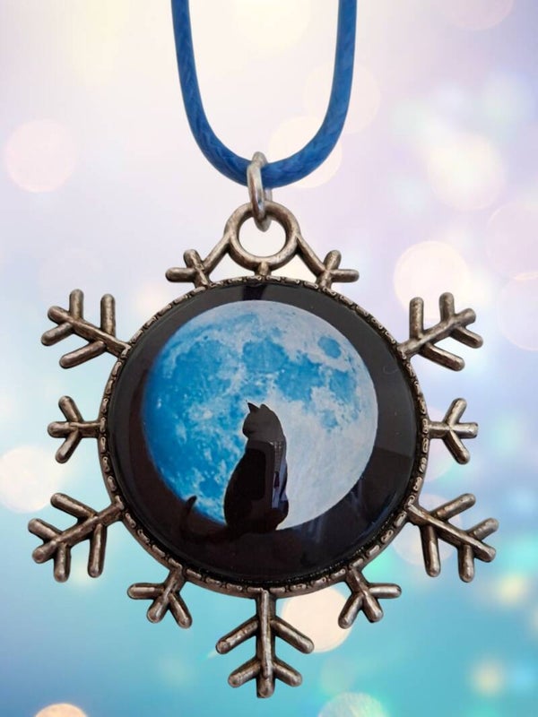Collier Flocon – Chat sur la Lune