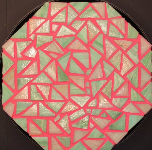 Dessous de plat, vert iridescent joint Rose