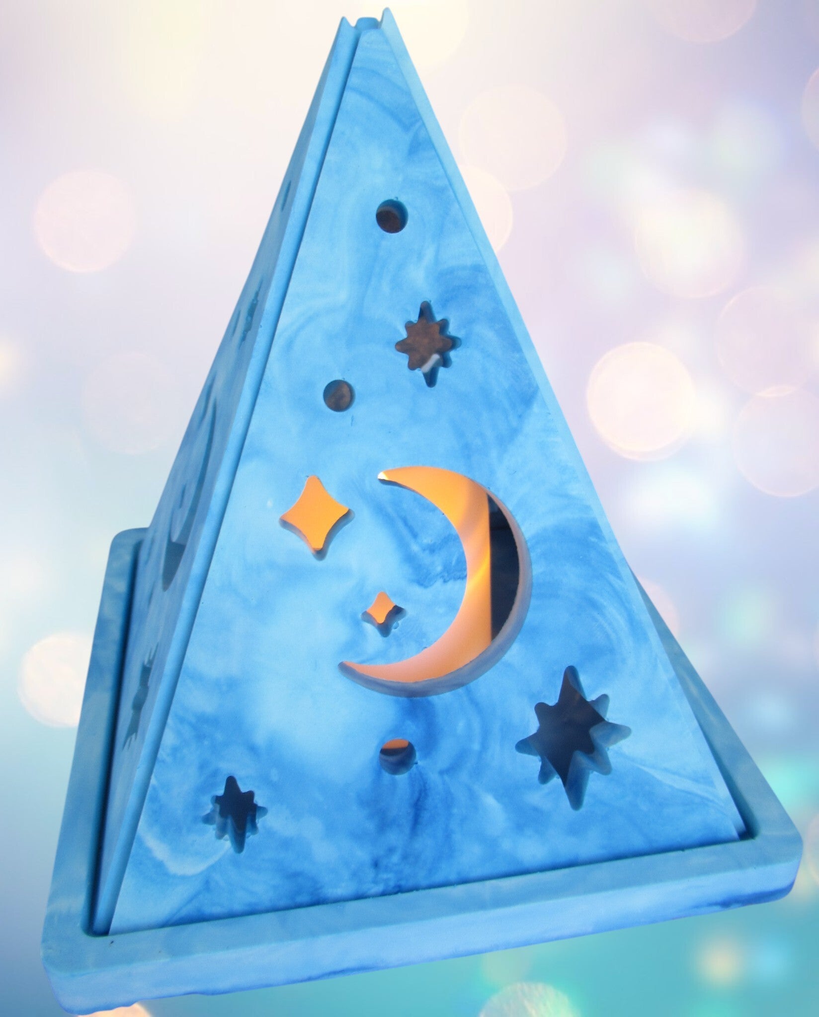 Veilleuse Pyramide bleu -Lumières Célestes