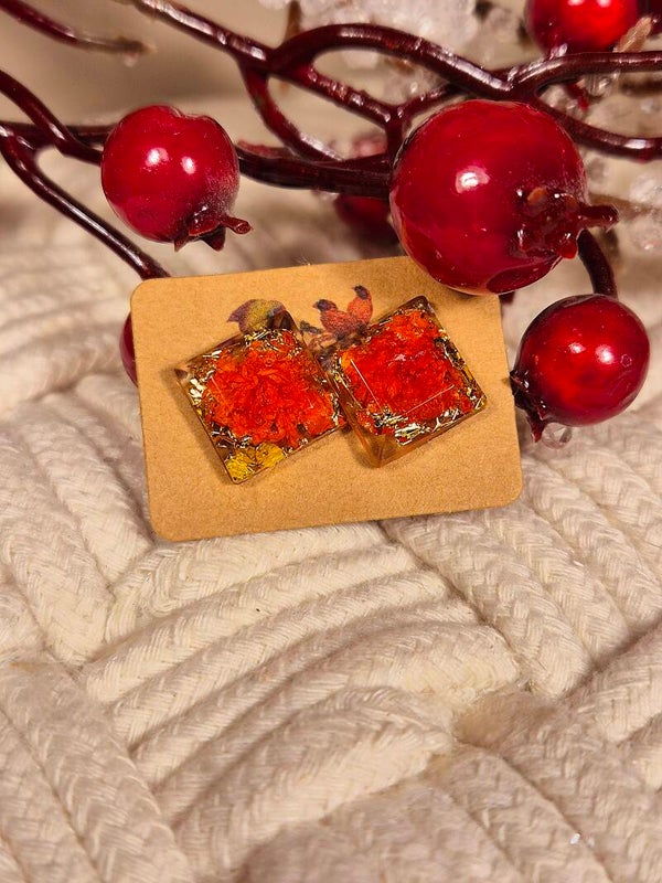 Boucles d’oreilles personnalisées avec les pétales de votre bouquet de mariée