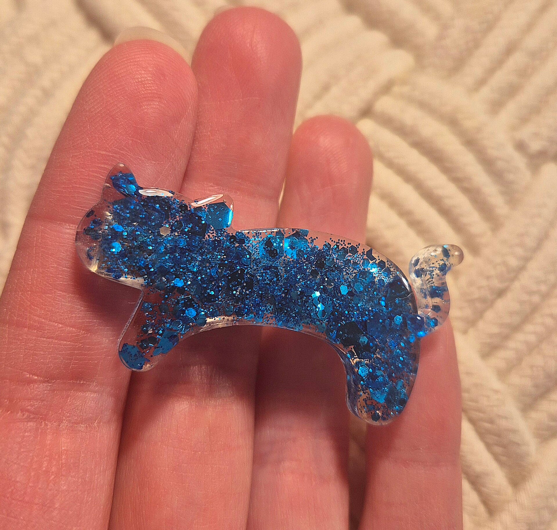 Barrette modèle chat, couleur sequins sur demande