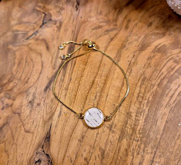 Bracelet avec assiette recyclé