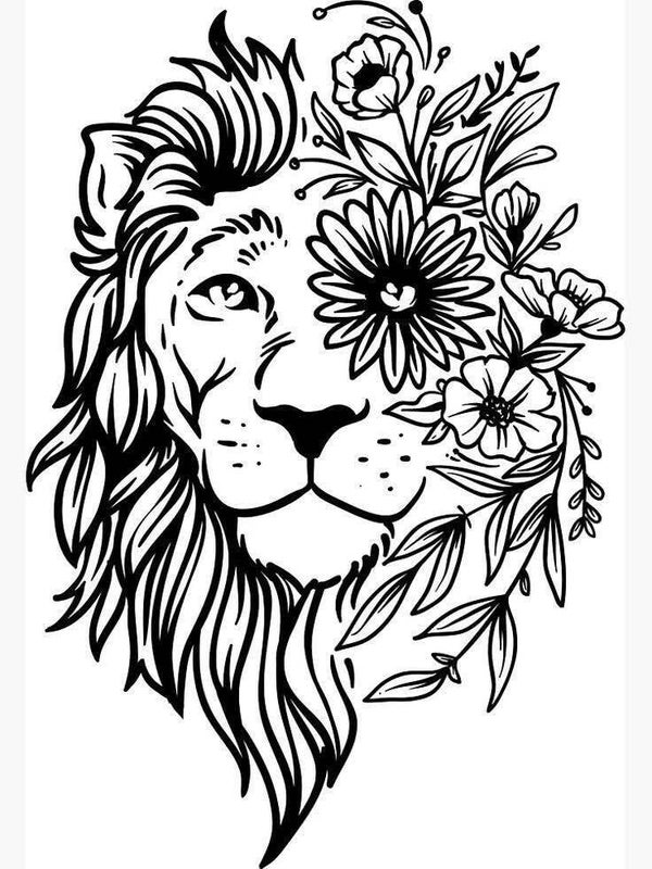 Lion en fleur
