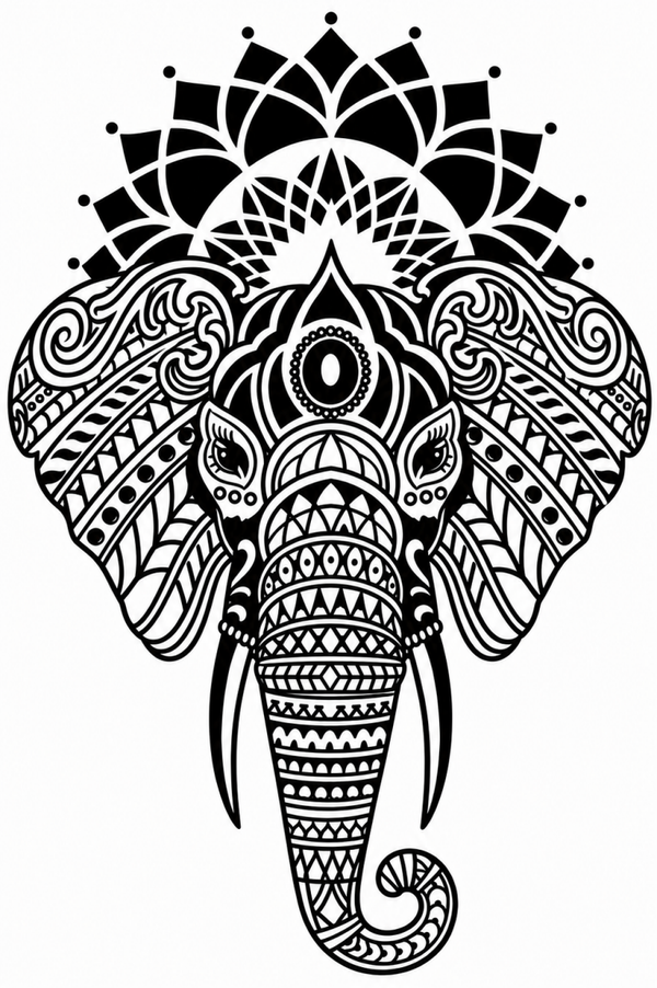 Éléphant mandala