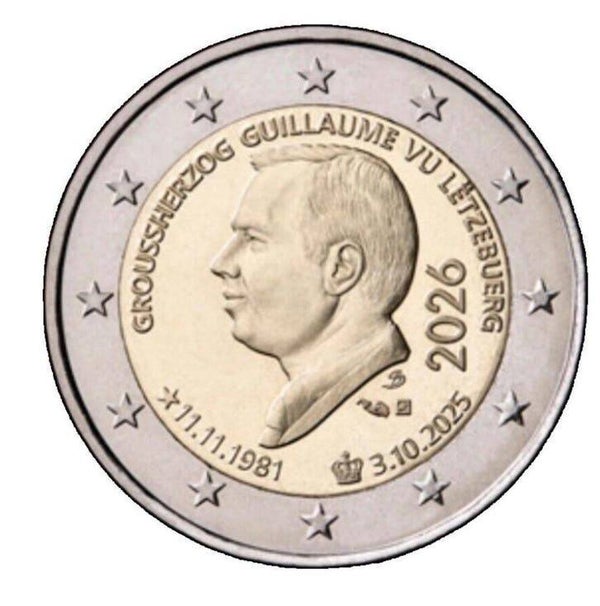 2 EURO LUXEMBURG 2026 TROONBESTIJGING GUILLAUME