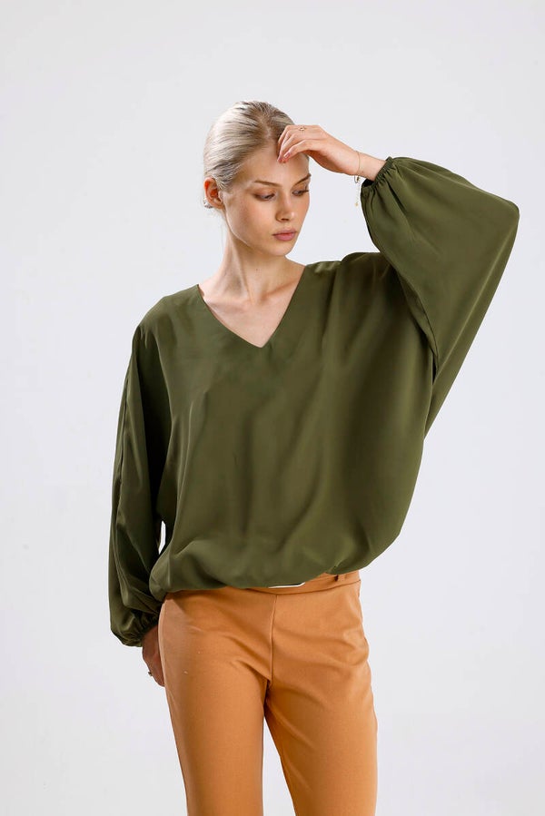 Blouse oversized kaki