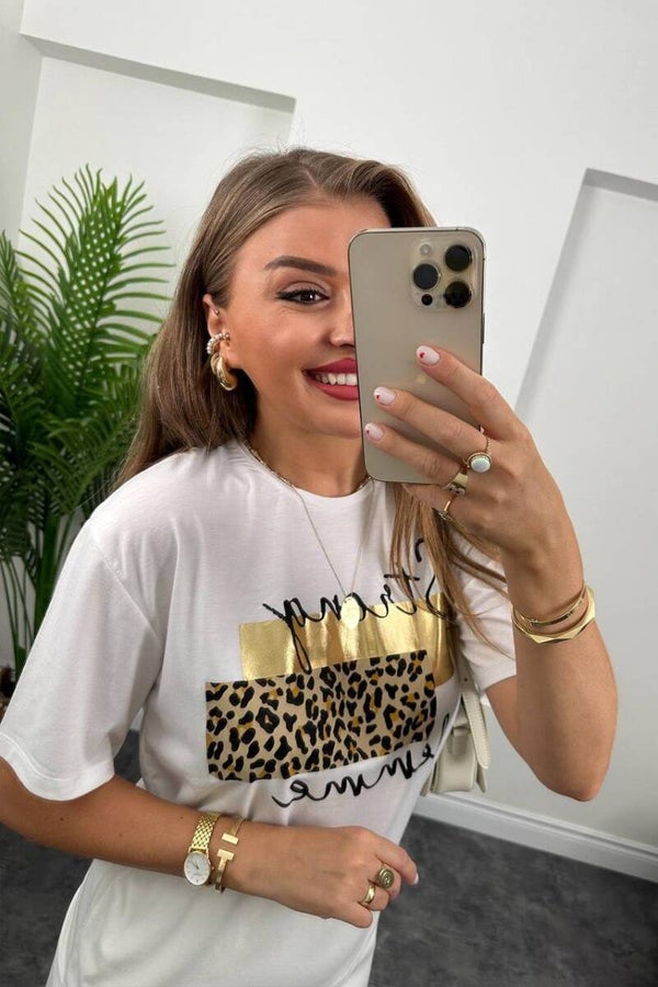 Tee-shirt motif léopard