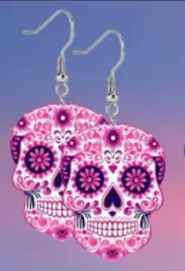 Boucles d'oreilles tête de mort