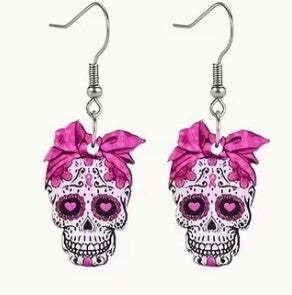 Boucles d'oreilles tête de mort fantaisie