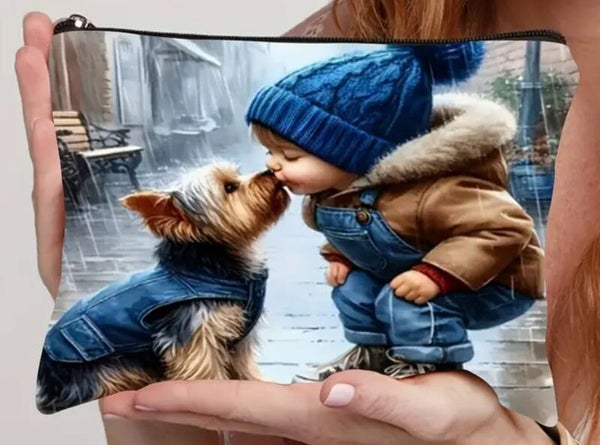 Trousse à maquillage "Le chien et L'enfant"